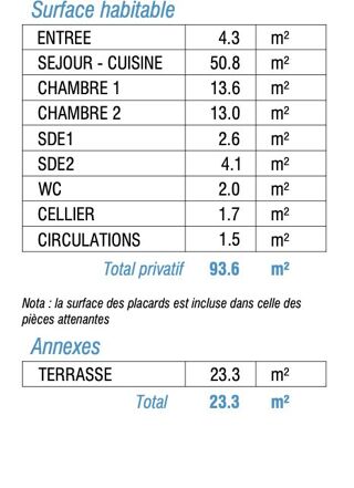  Appartement � vendre 3 pi�ces 94 m�