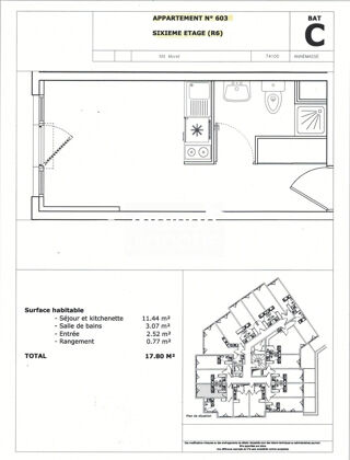  Appartement � vendre 1 pi�ce 18 m�
