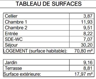  Appartement � vendre 3 pi�ces 71 m�