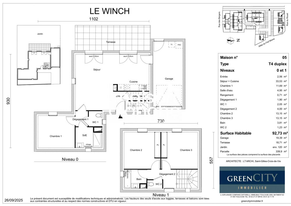 Vente Maison Villa duplex T4 avec garage – 93 m² Les sables-d'olonne