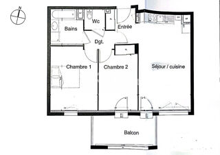  Appartement � louer 3 pi�ces 63 m�