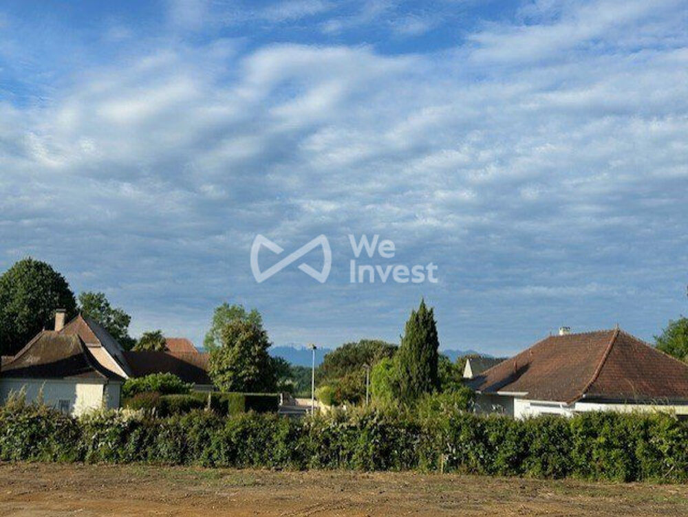 Vente Terrain Haut d'Idron, terrain plat et viabilisé, vue Pyrénées Idron