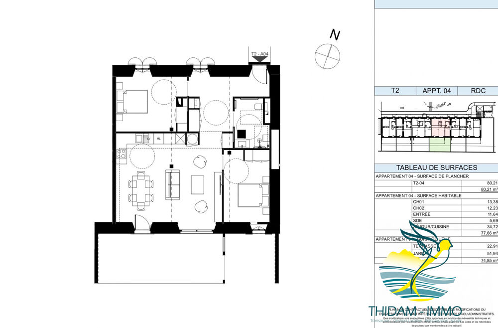 Appartement T3 rez-de-jardin à Coarraze