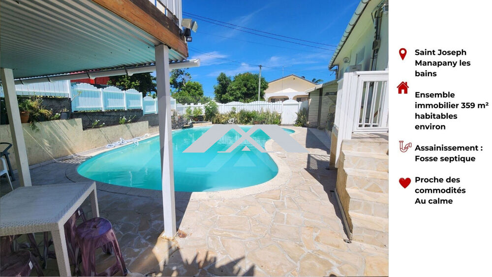 Maison F4 + dépendances 359 m² Saint Joseph