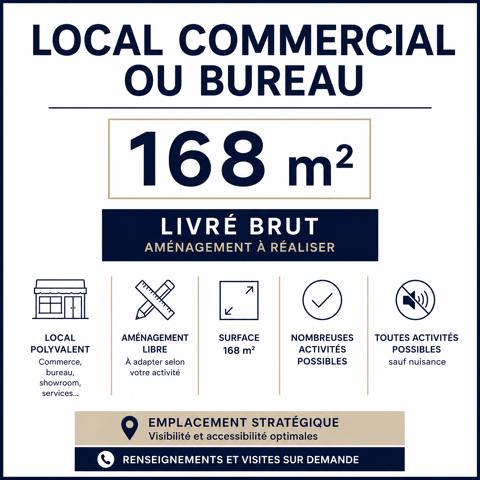 Local commercial 168m2 1925 59140 Dunkerque