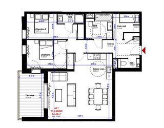  Appartement � vendre 3 pi�ces 84 m�