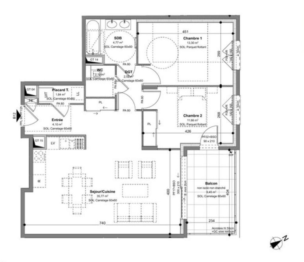 Appartement T3 à Charbonnières-les-Bains
