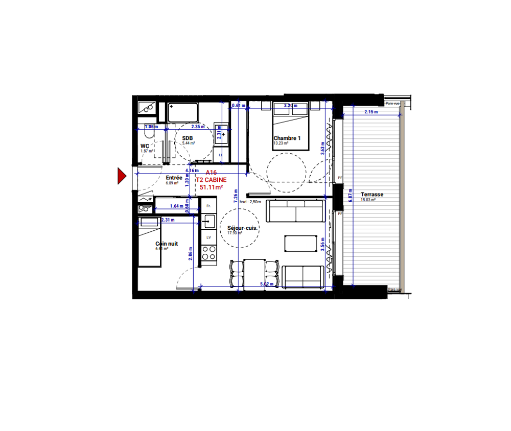 Appartement 2 pièces 51 m² · à Huez · 51 m² · 550 000 €
