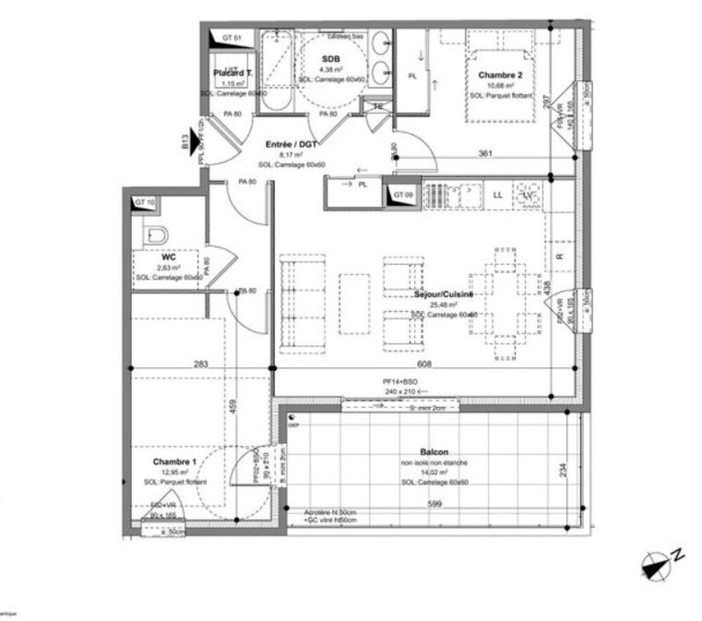 Appartement T3 à Charbonnières-les-Bains