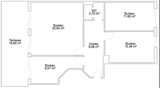   Saint-Maur Le Parc   Bureaux lumineux avec terrasse privative et parking à 2 min du RER A St maur des fosses