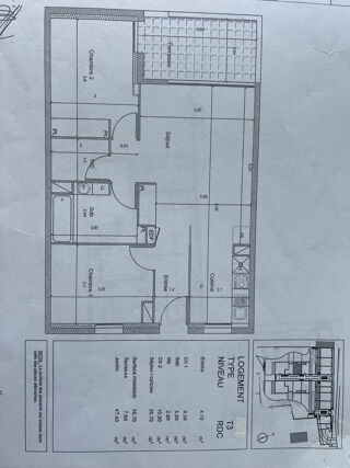  Appartement � vendre 3 pi�ces 57 m�