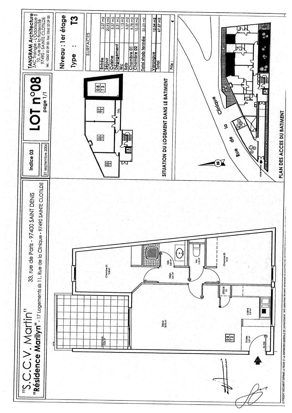 T3 secteur Clinique Ste Clotilde