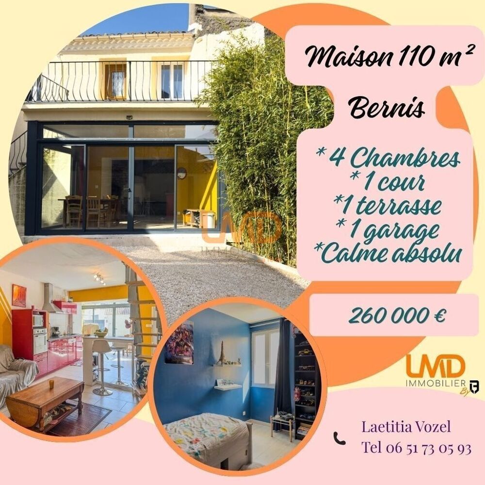 Maison familiale 5 pièces en centre village, au calme absolu