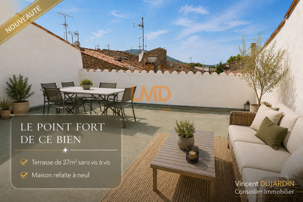 Vente Maison Saint Maximin – Maison de ville rénovée – Terrasse 27m2 – Garage Saint-maximin-la-sainte-baume