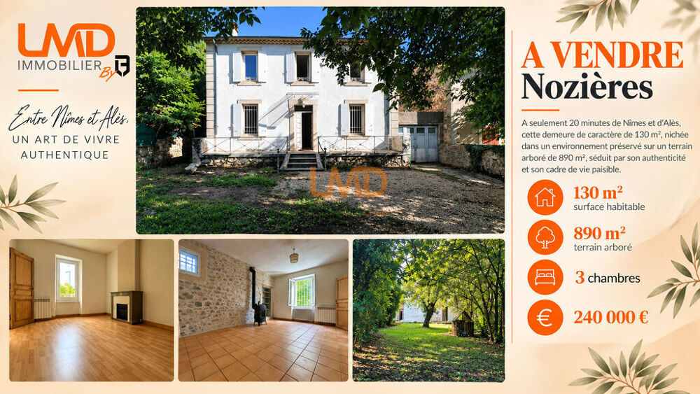 Maison ancienne avec jardin arboré à Nozières