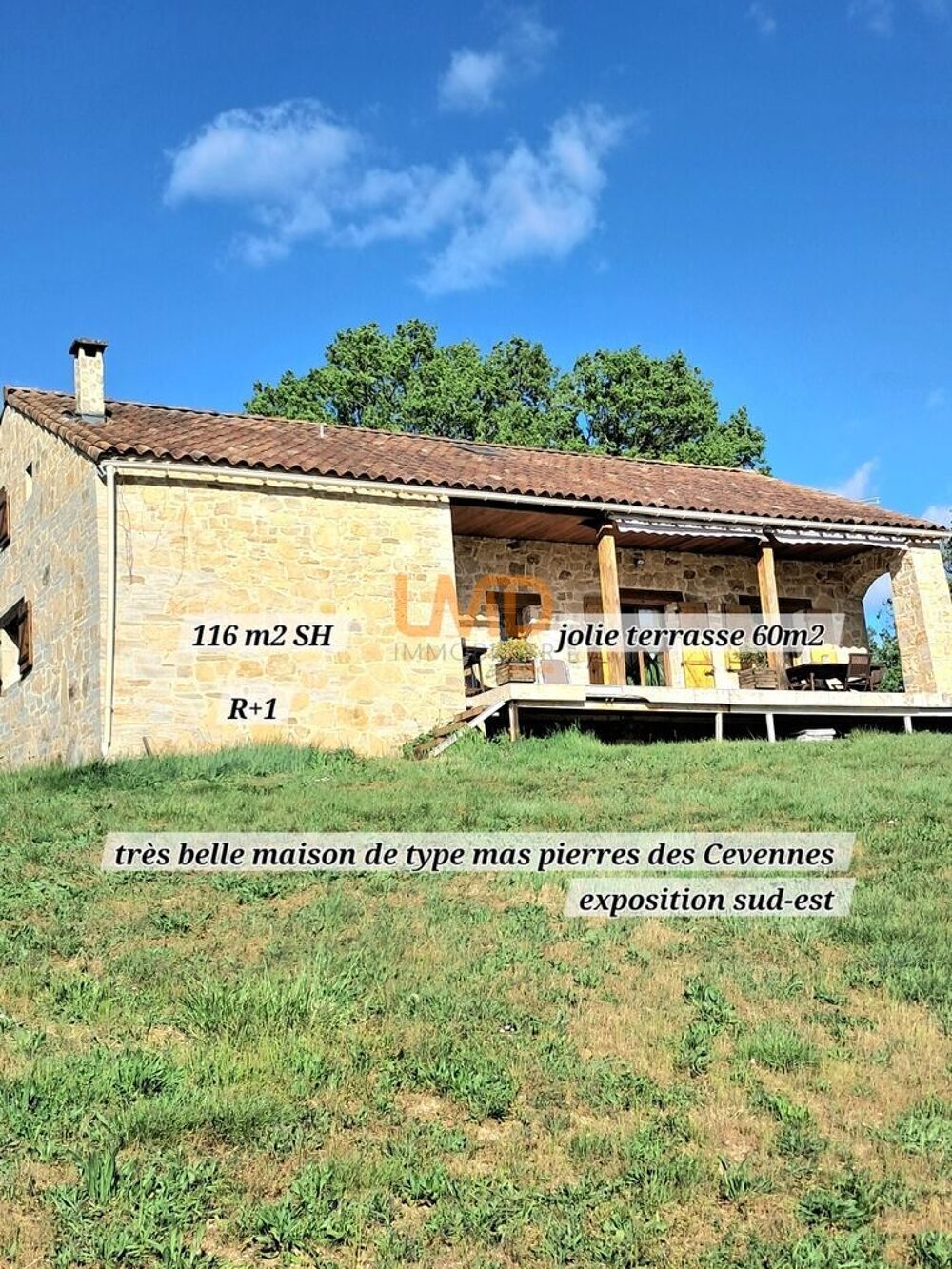 Maison Cévenole sur magnifique terrain de 27 672m2, avec piscine