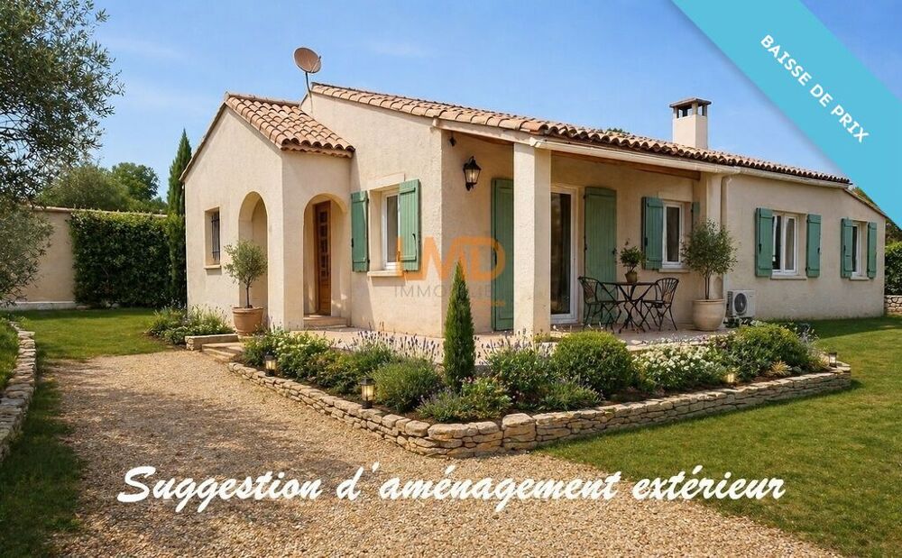 Maison plain-pied, garage, terrain 826 m², au calme avec vue dég