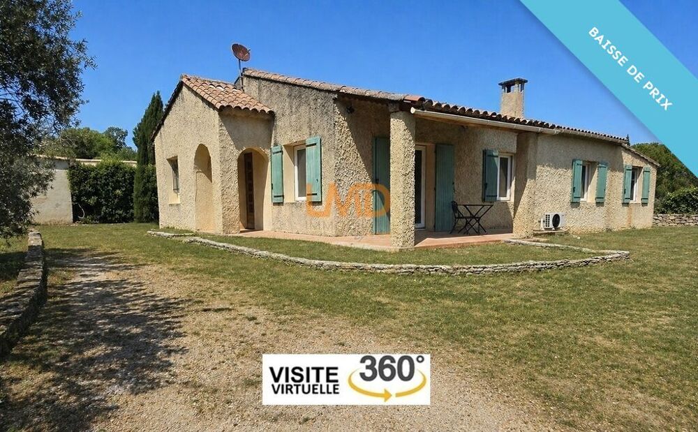 Maison plain-pied, garage, terrain 826 m², au calme avec vue dég
