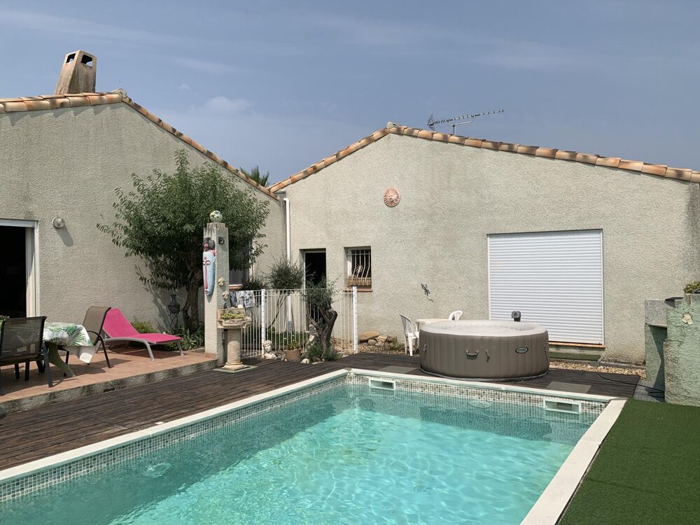 belle villa de plain pied avec piscine sur Servian en viager occupé avec un homme unique propriétaire sur un terrain