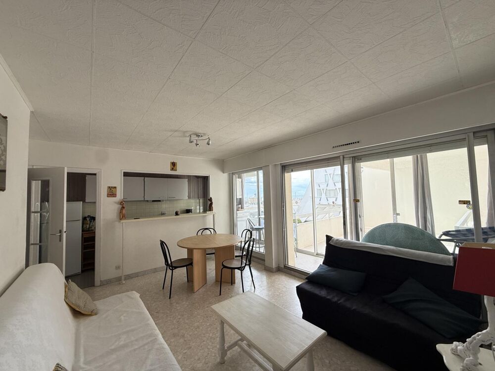 Vente Appartement P2 + grande loggia vue mer + garage en sus- centre ville La grande-motte