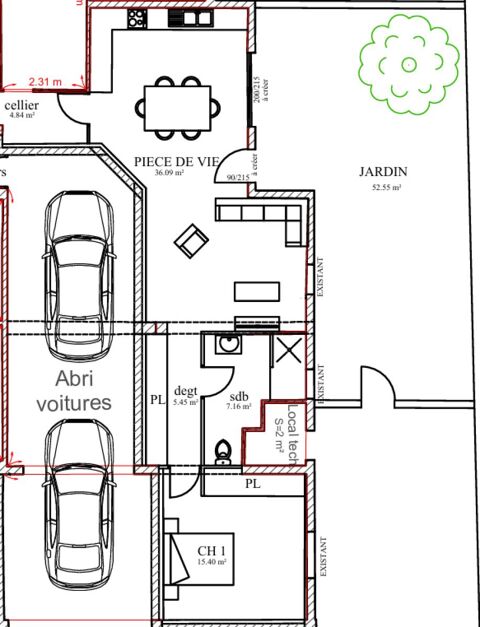   Valergues : Excusivité : T2 à aménager avec jardinet Appartement - 2 pièce(s) - 64 m²
