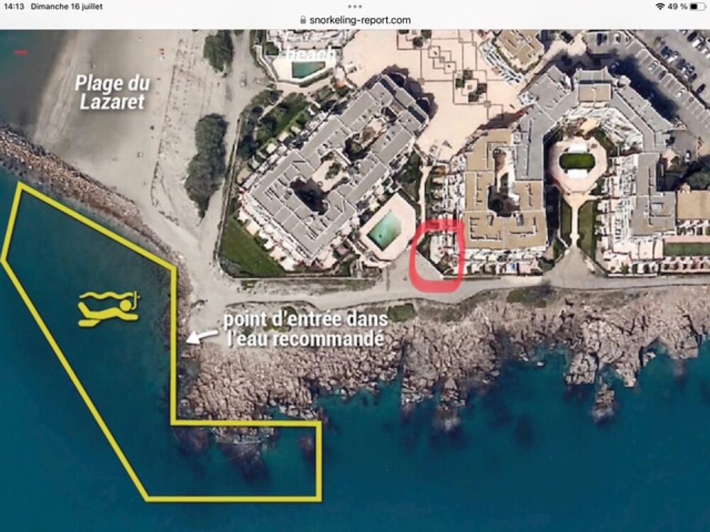 Vente Appartement SETE dans une belle résidence face à la mer faux T3 quartier corniche en direct de la plage en rez de jardin en viager occupé un Sete
