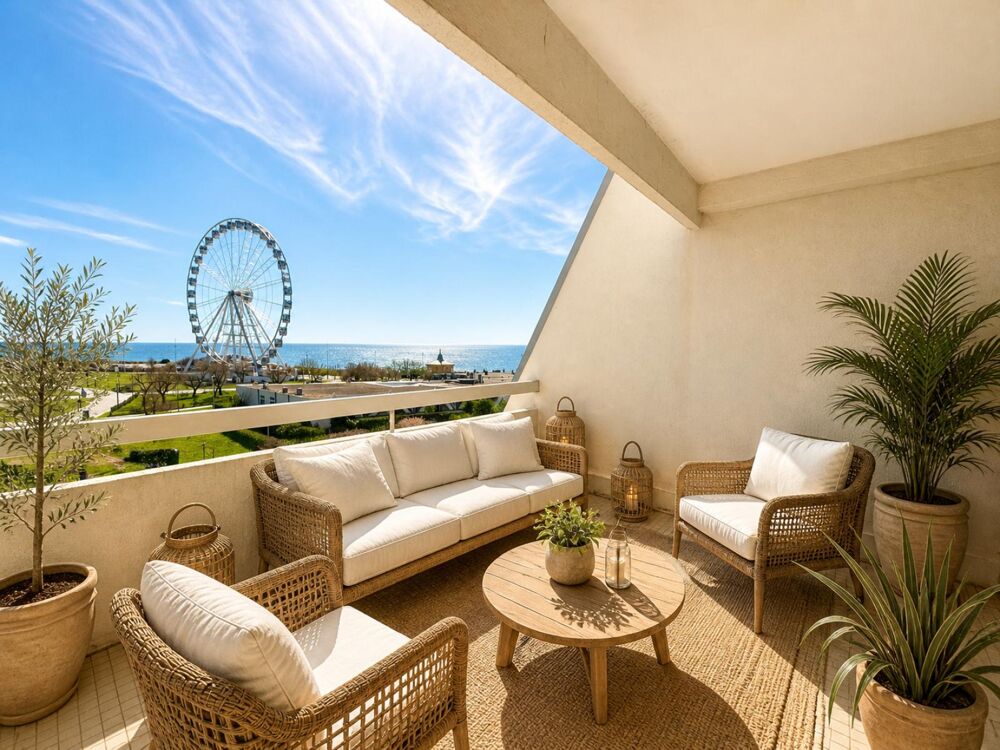 P2 + grande loggia vue mer + garage en sus- centre ville