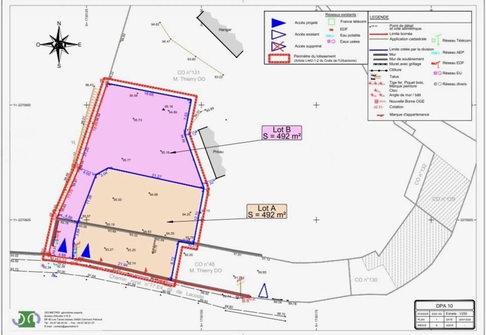 Vente Terrain Emplacement d'exception! terrain à bâtir 492m² Clermont-l'herault