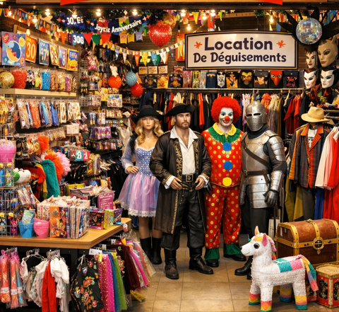 Boutique Articles de f&ecirc;te. Location vente de d&eacute;guisement et mat&eacute;riel de sonorisation 151000 