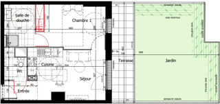  Appartement  vendre 2 pices 42 m