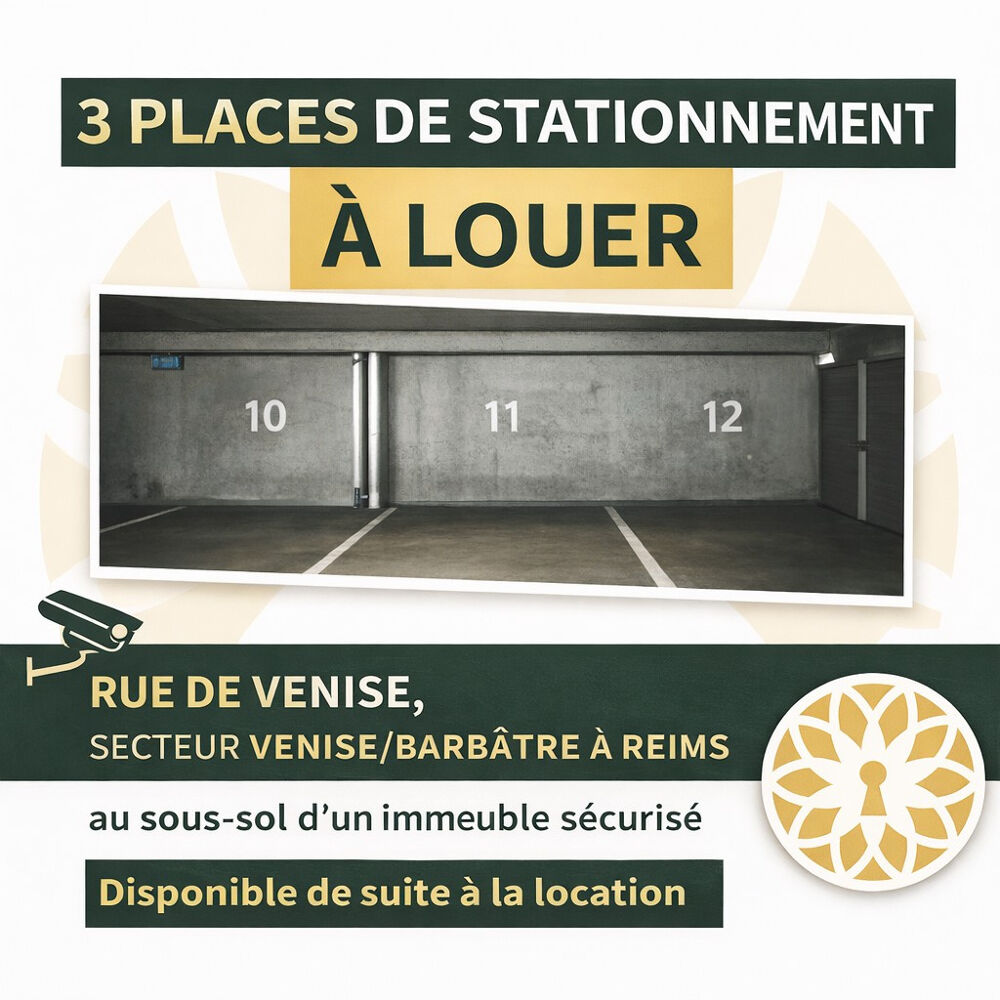 Location Parking/Garage EMPLACEMENT DE STATIONNEMENT - RUE DE VENISE / CAPUCINS / BARBÂTRE Reims