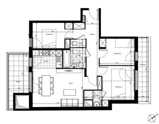 Vente Appartement 4 Pièces 4P 77 m2 Sud 14m2 extérieur 1 PK Nanterre