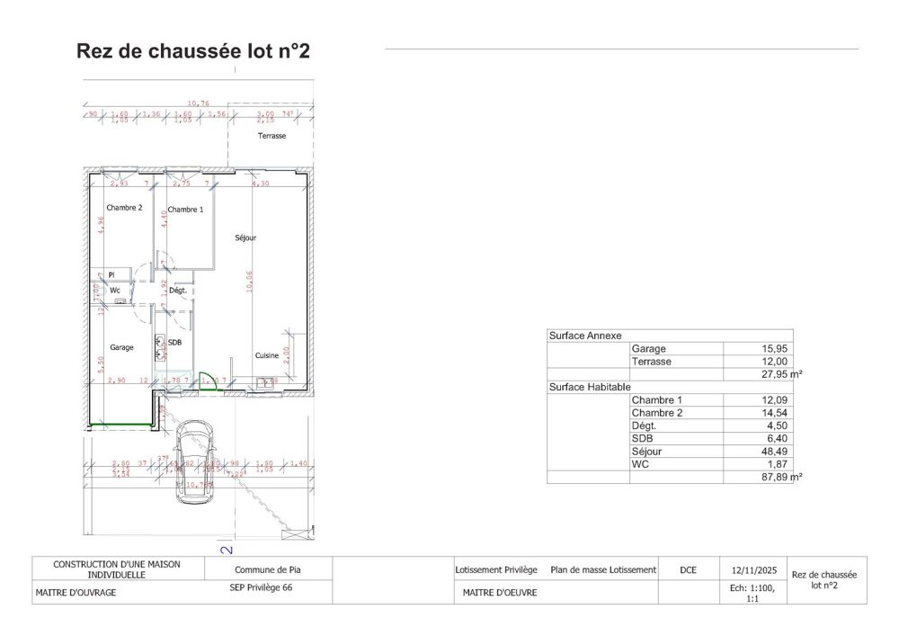 Vente Maison Villa Villa Neuve de Plain-pied de 88 m² Pia