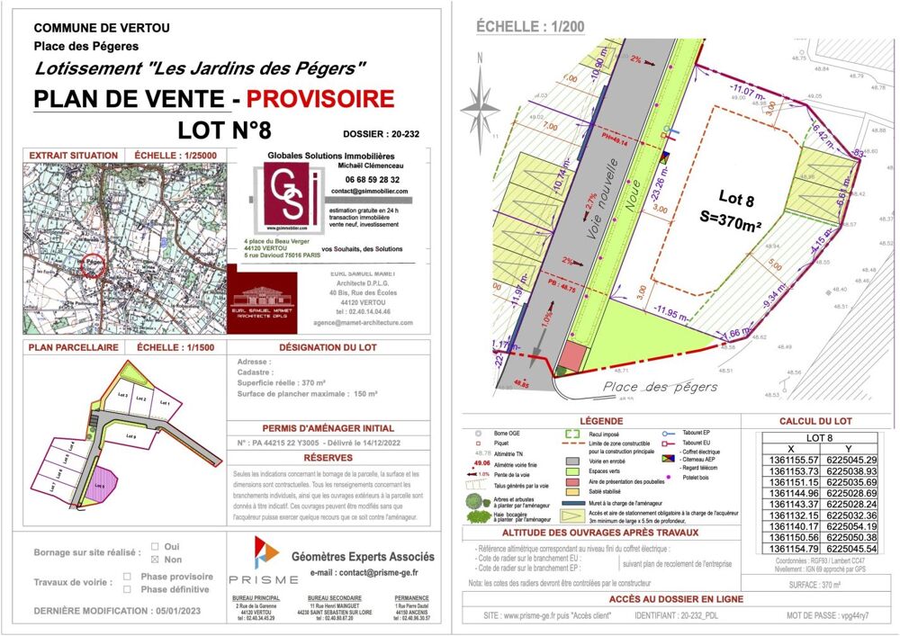 Vente Terrain Terrain Vertou