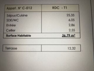  Appartement � vendre 2 pi�ces 37 m�