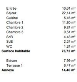  Appartement à vendre 4 pièces 77 m²
