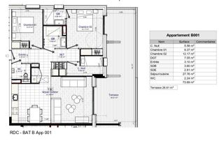  Appartement � vendre 3 pi�ces 74 m�