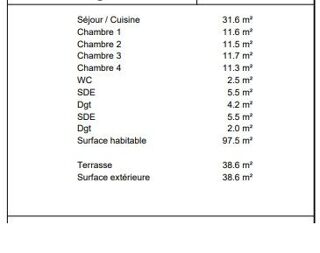  Appartement � vendre 5 pi�ces 97 m�