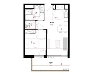  Appartement  vendre 2 pices 46 m