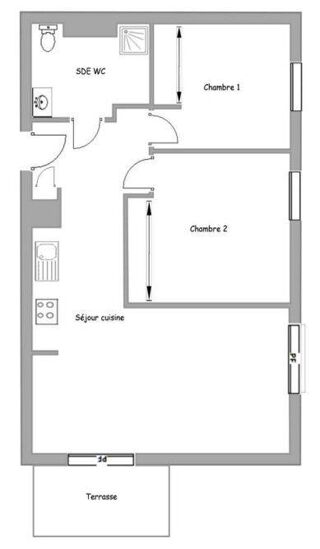  Appartement  vendre 3 pices 57 m