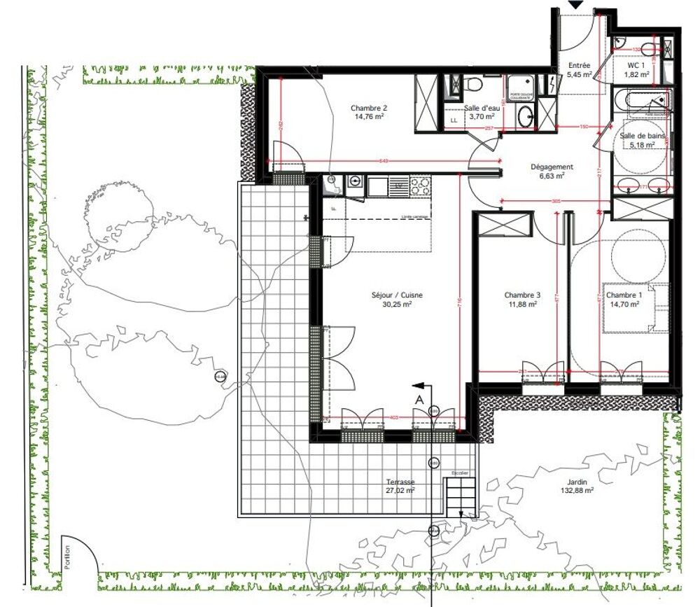 Vente Appartement 4 Pièces 4P 95m2 -159m2 jardin - 2 PK Le chesnay rocquencourt