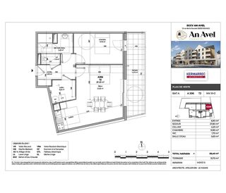  Appartement � vendre 2 pi�ces 59 m�