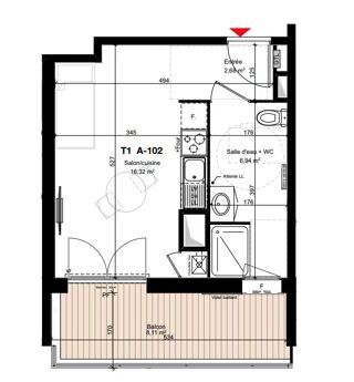  Appartement � vendre 1 pi�ce 25 m�