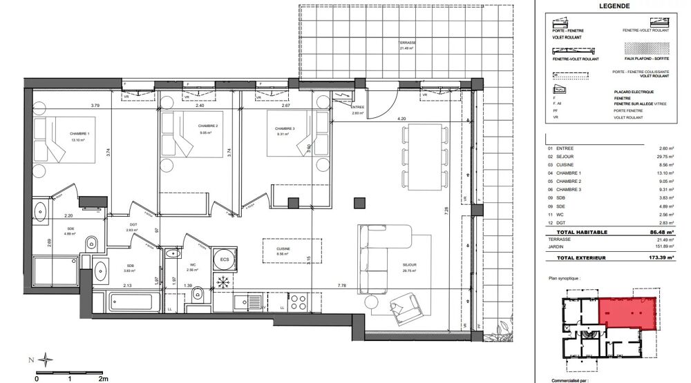 Proche mer  4 pièces en rez-de-jardin avec vaste jardin et deux