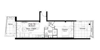  Appartement à vendre 2 pièces 38 m²