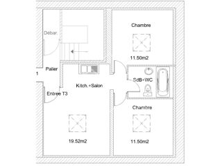  Appartement � louer 2 pi�ces 27 m�