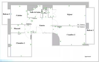  Appartement � vendre 3 pi�ces 58 m�