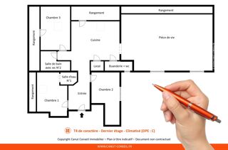 Vente Appartement T4 avec cachet de 145 m² - Climatisé (DPE : C) Lyon 1