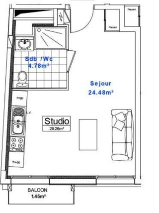  Appartement � vendre 1 pi�ce 29 m�