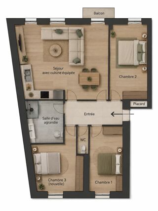  Appartement � vendre 4 pi�ces 74 m�